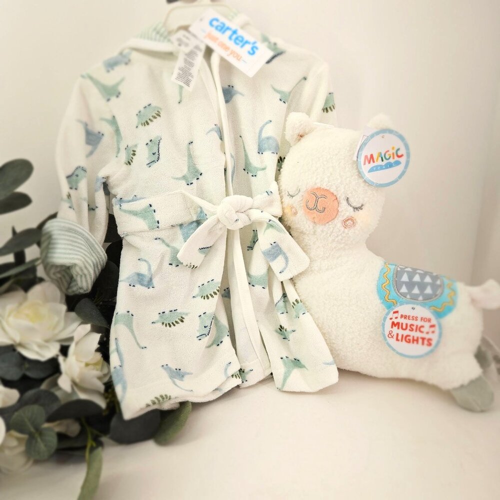 Dinosaur Hooded Baby Bathrobe 0-9M Carters & Magic Years Musical Light up Llama